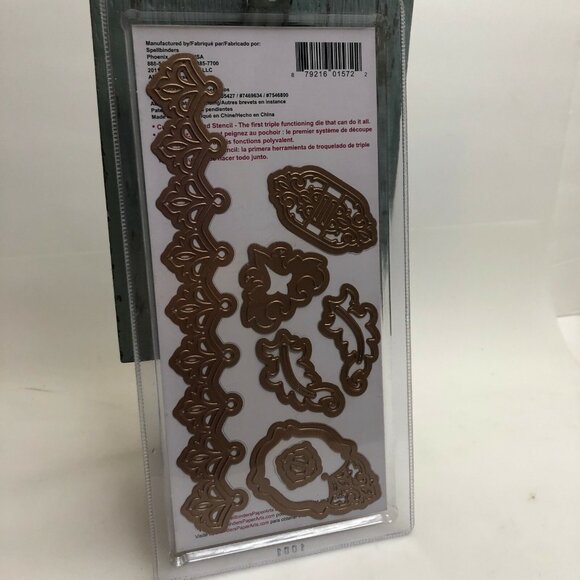 Spellbinders S5-080 Shapeabilities Damask Accents Die Set 7 Templates Designs - Picture 9 of 12